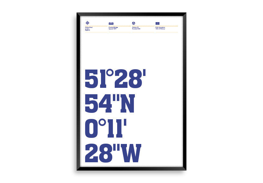 Chelsea FC Stadium Co-ordinates