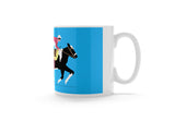 Cow & Jockey - Horse Racing Mug (Blue)