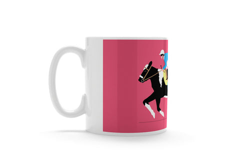 Cow & Jockey - Horse Racing Mug (Pink)