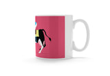 Cow & Jockey - Horse Racing Mug (Pink)