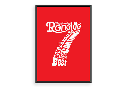 Magnificent Sevens - Manchester United Art, Print, Poster, Gift